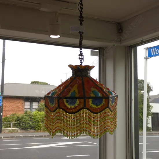 ARTS & CRAFTS STYLE LAVA GLASS LIGHTSHADE