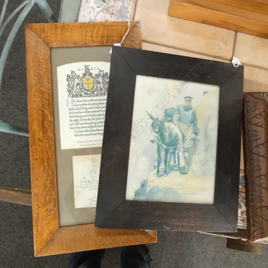 SIMPSONS DONKEY PRINT + WWI MEMORIAL WORK 490 X 195MM 