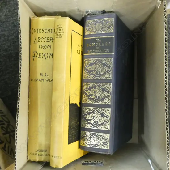 BOX 3 VINTAGE HARD COVER BOOKS; THE SCHOLARS BY WU CHING-TZU