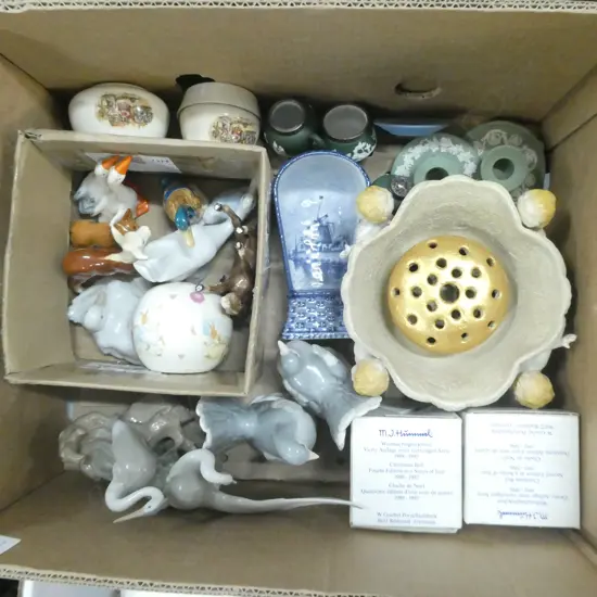 BOX LOT ASST. CERAMICS; WEDGWOOD ETC