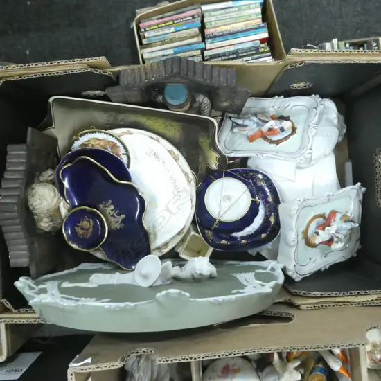 BOX LOT LIMOGES, BUNNYKINS BOWL ETC