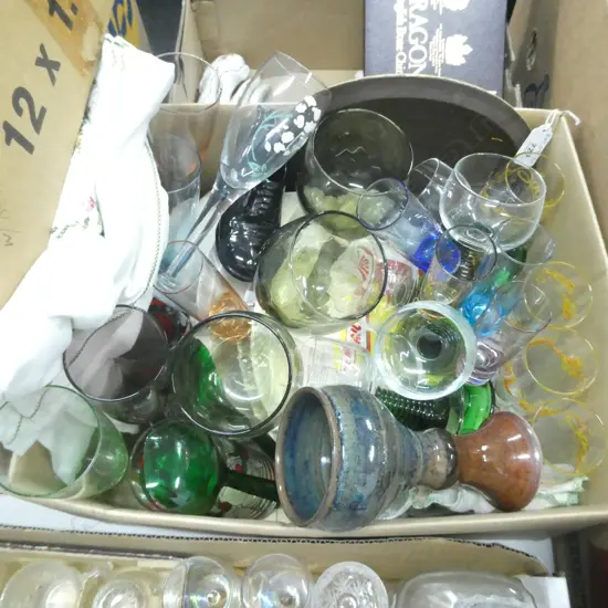 BOX LOT ASST. GLASS & ASST. CERAMICS 