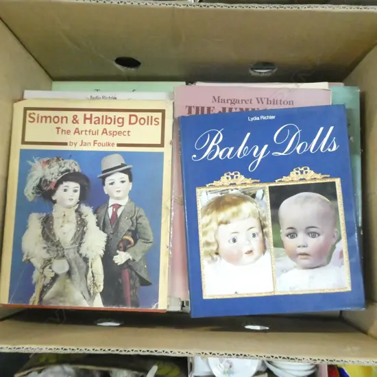 BOX LOT ASST. BOOKS; DOLL INTEREST 