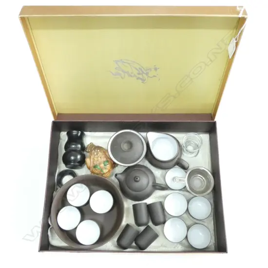 BOX LOT ORIENTAL TEA SET ETC