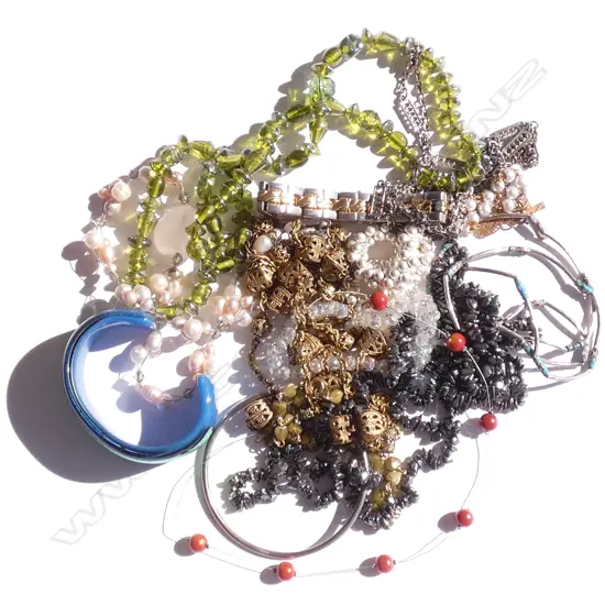 BOX OF NECKLACES AND BRACELETS