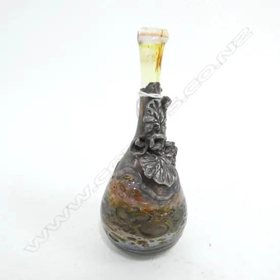 KING SOLOMON ISRAELI ART GLASS w. SILVER OVERLAY H.135mm