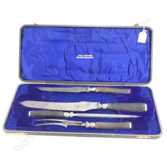 BOXED SHEFFIELD 1921 BOXED CARVING SET (INCOMPLETE) 