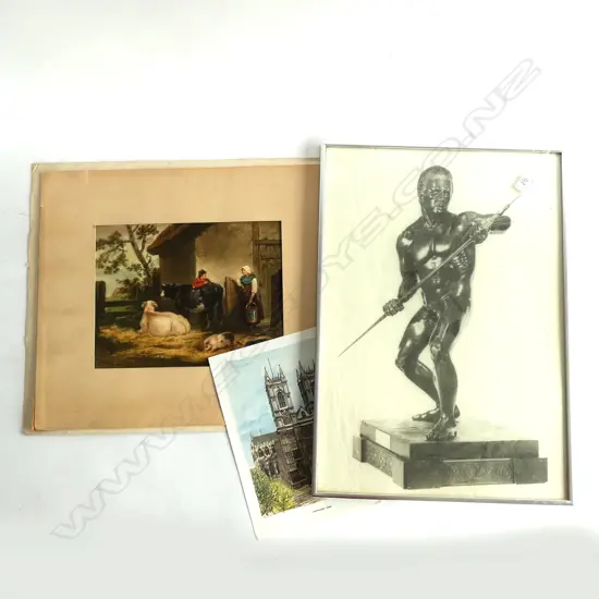 NAKED MAORI WARRIOR PRINT 600x420mm + A FOLIO w W/C