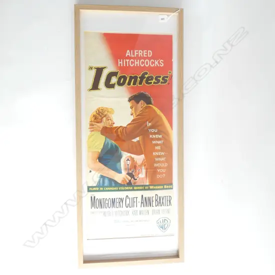 FRAMED FILM POSTER 'ALFRED HITCHCOCKS ''I CONFESS''' 740x315mm