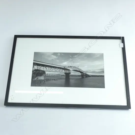 AUCKLAND HARBOUR BRIDGE FRAMED PHOTOGRAPH 250 X 490MM