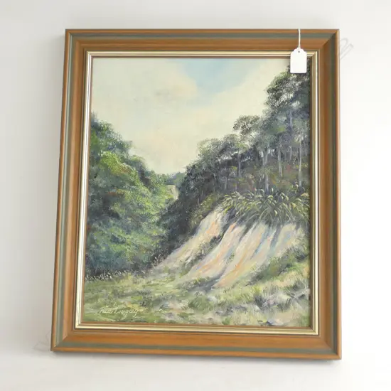 RUA LONGLEY OIL ON BOARD - BUSH SCENE