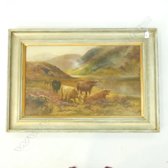 OIL PAINTING HIGHLAND CATTLE AFTER STINTON