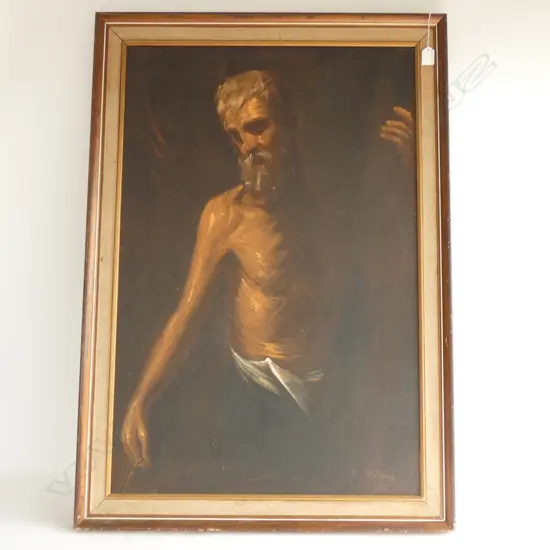 SIGNED OIL MAN & TORSO 900 X 595MM