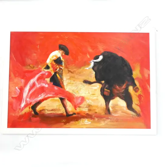 MATADOR RED OIL ON BOARD ARTWORK 1030X705mm