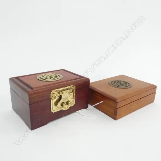 CHINESE ROSEWOOD RING BOX + CARD CASE L 150 MM