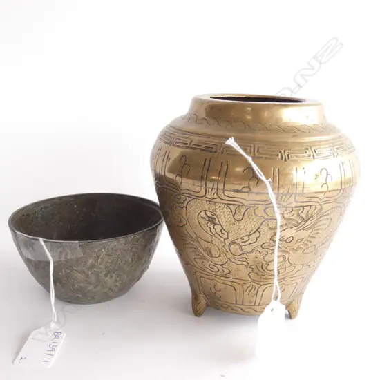 2 CHINESE COPPER BURNERS H. 160MM