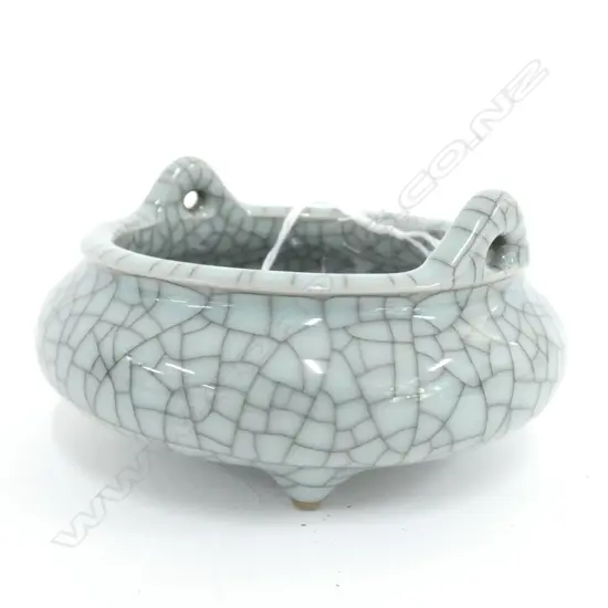 CHINESE CRACKLE GLAZE INCENSE BURNER D 110 MM