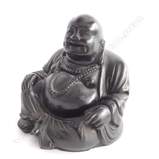 BLACK RESIN BUDDHA H. 125MM