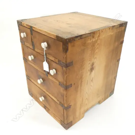 SMALL JAPANESE COLLECTOR'S/SEWING TANSU CHEST - 6 DRAWER 320 X 285 X 360MM