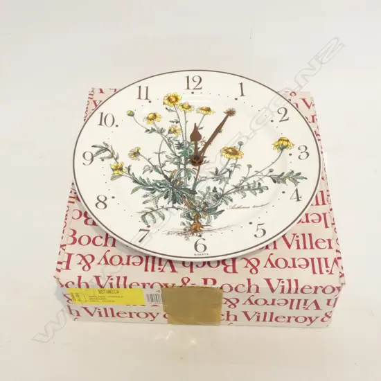 VILLEROY & BOCH BOTANICA PLATE WALL CLOCK DIA 265MM (BATTERY REQUIRED) - IN ORIGINAL BOX
