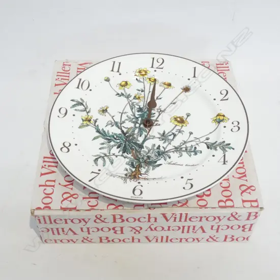 VILLEROY & BOCH BOTANICA PLATE WALL CLOCK DIA 265MM (BATTERY REQUIRED) - IN ORIGINAL BOX