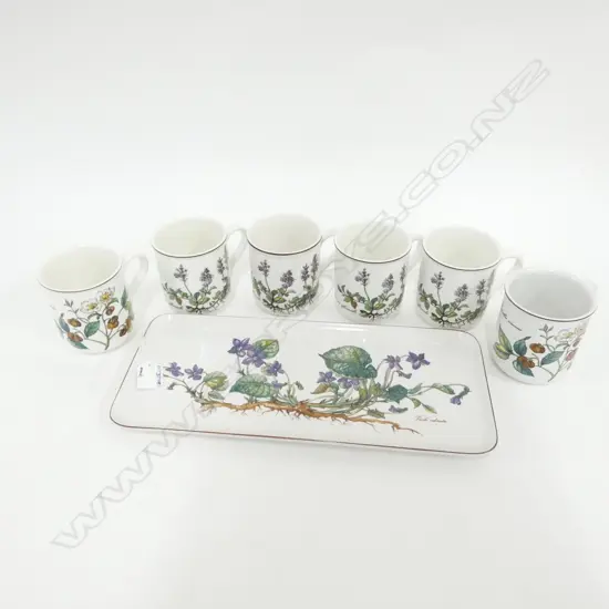 VILLEROY & BOCH BOTANICA SANDWICH PLATE & 6 MUGS 