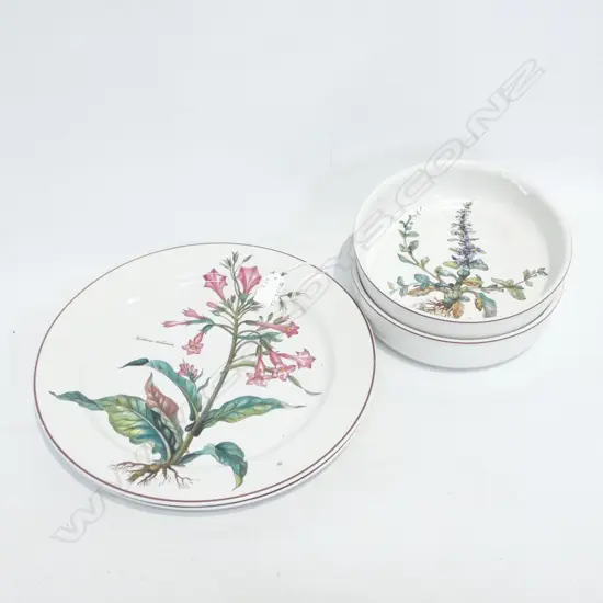 2 LG VILLEROY & BOCH BOTANICA SERVING PLATTERS (DIA 310MM) & 2 SERVING BOWLS (DIA 200MM)