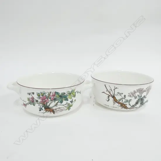 PR VILLEROY & BOCH BOTANICA SERVING BOWLS (1 WITH HANDLES) DIA 195MM