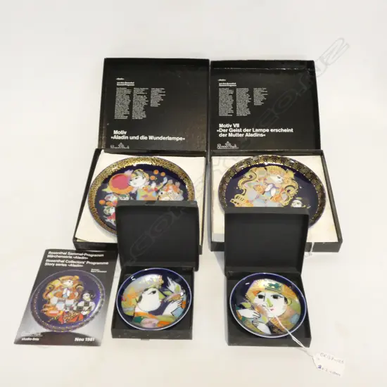 4 ROSENTHAL BJORN WIINBLAD COLLECTORS PLATES; BOXED - 2 X DIA 160MM & 2 X DIA 95MM