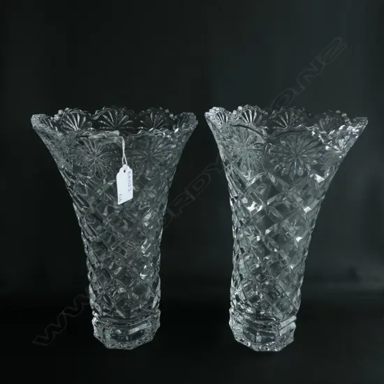 PR PRESSED GLASS VASES H. 290mm.