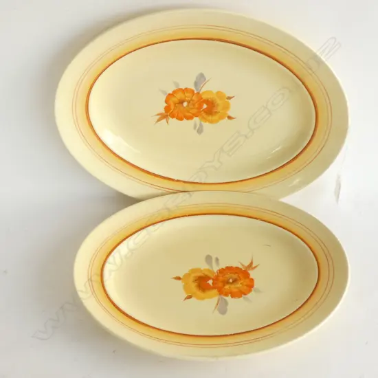 PR CLARICE CLIFF HAND PAINTED 'COROLLA' PLATTERS L.300mm