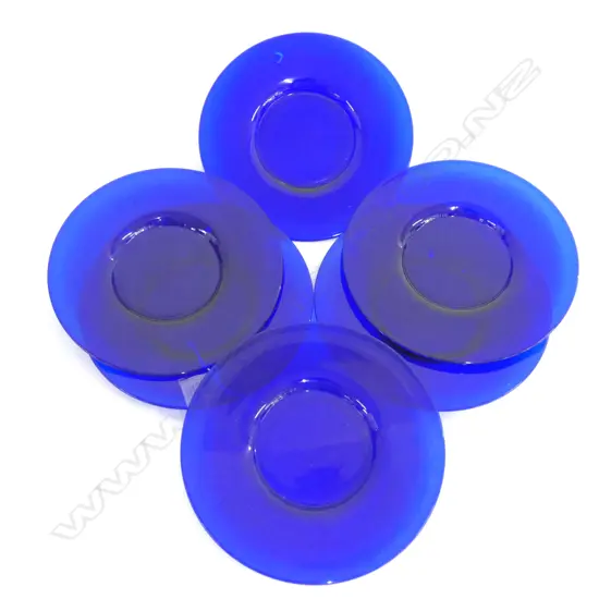 6X ANTIQUE BLUE GLASS SIDE DISH 