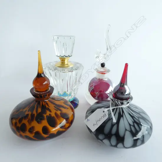 4 ASST. GLASS SCENT BOTTLES