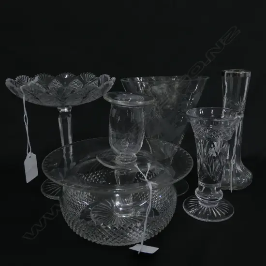 3X ANTIQUE GLASS VASES & ROSE BOWL ETC. 
