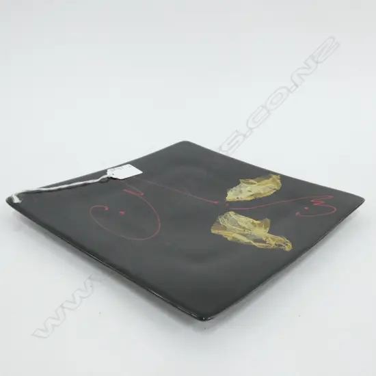 PETER COLLIS SQUARE PLATE 235mm sq SIGNED VERSO AF