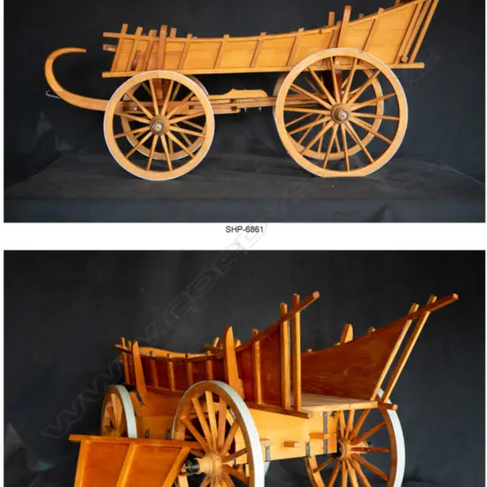 FINE HAND MADE MODEL KAURI DUTCH HAY (HOOI) WAGON. L.800mm