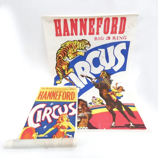 TWO CIRCUS ADVERTISING POSTERS (W.W.)