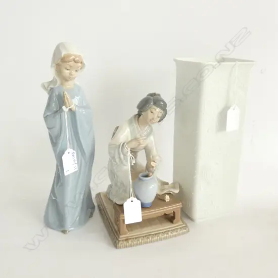 LLADRO GEISHA #4840 AF, NAO MARY H.270mm, KAISER VASE H.245mm