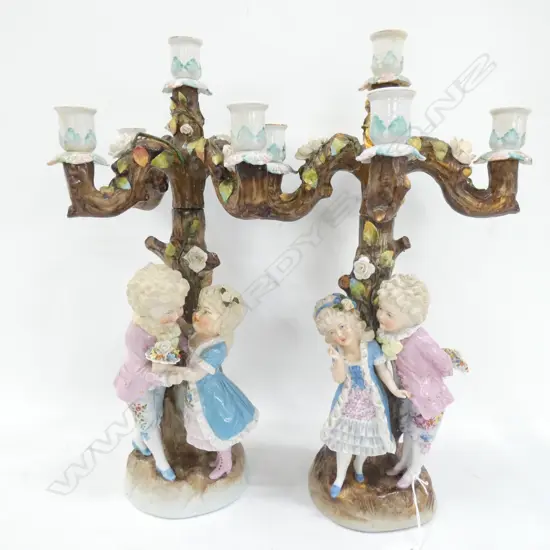 PR GERMAN PORCELAIN CANDELABRAS AF H. 430mm.