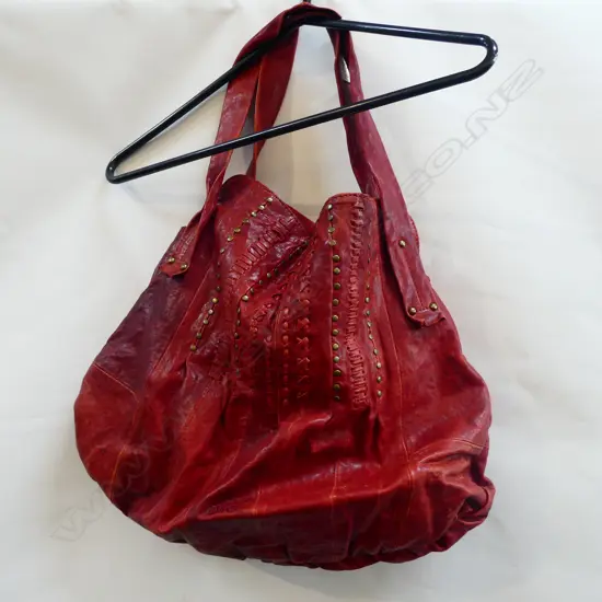 DOLCE & GABBANA VINTAGE LEATHER HANDBAG WOVEN ACCENTS