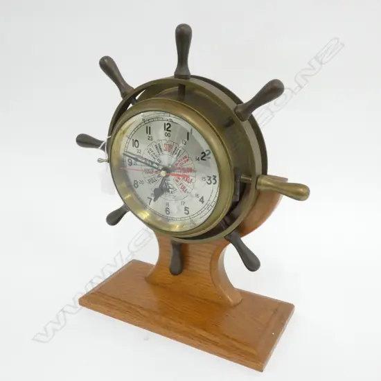 BRASS SHIPS WHEEL BAROMETER D 340 MM