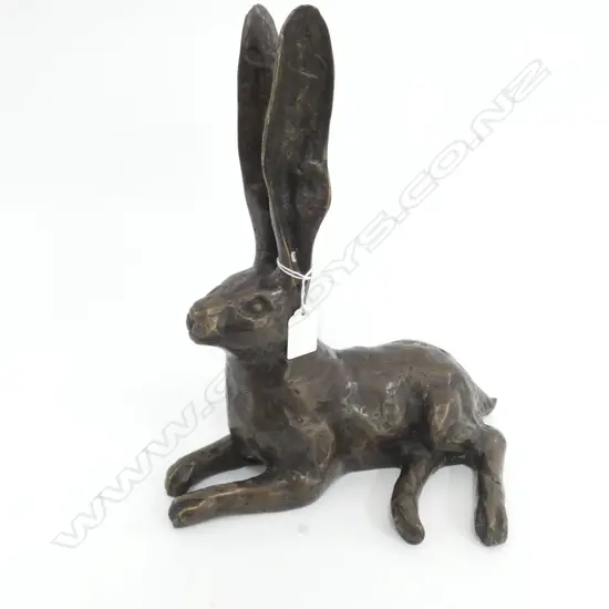 RECLINING HARE BRONZE WITH ANTIQUE FINISH H.315mm