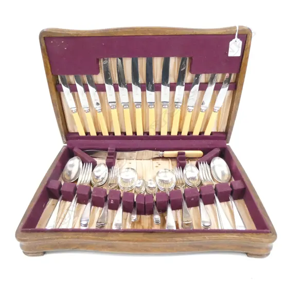 CUTLERY CANTEEN INCL. 13 'BONE' KNIVES 