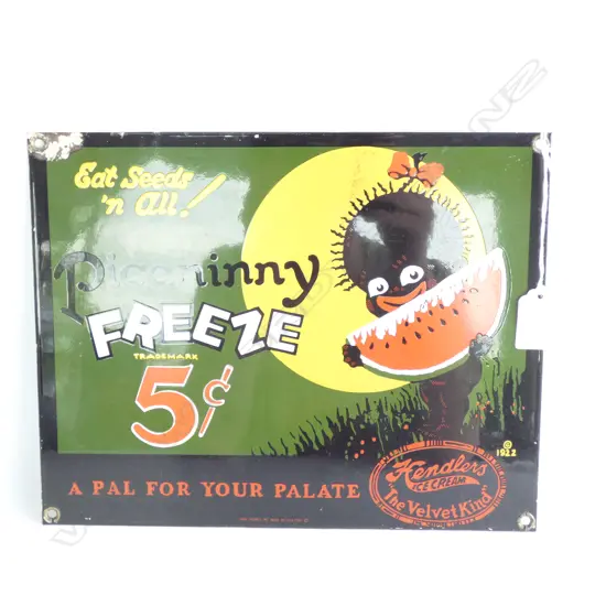 REPRODUCTION ENAMEL ICE CREAM SIGN 290mm X 230mm.