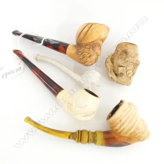 CLAY PIPE/3 MEERSHAUM + ONE A/F BOWL