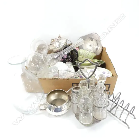 BOX LOT ASST. CHINA & GLASS