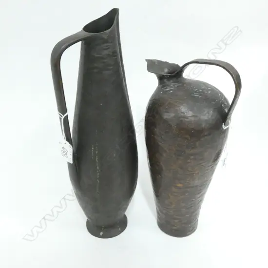 PR LG GERMAN EWERS - 1 VRY HEAVY (H 380MM) & BEATEN COPPER?? (H. 330MM)