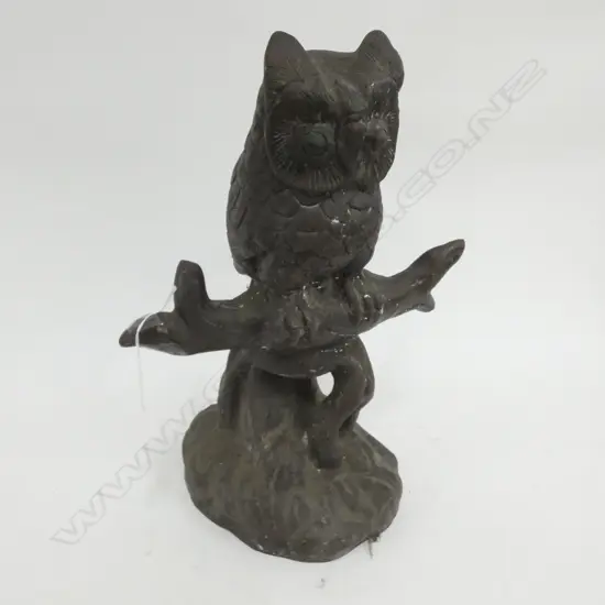 BRONZE OWL ON BRANCH H.430mm