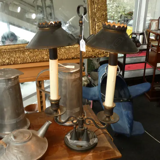 VINTAGE TOLEWARE STUDENT LAMP H.485mm