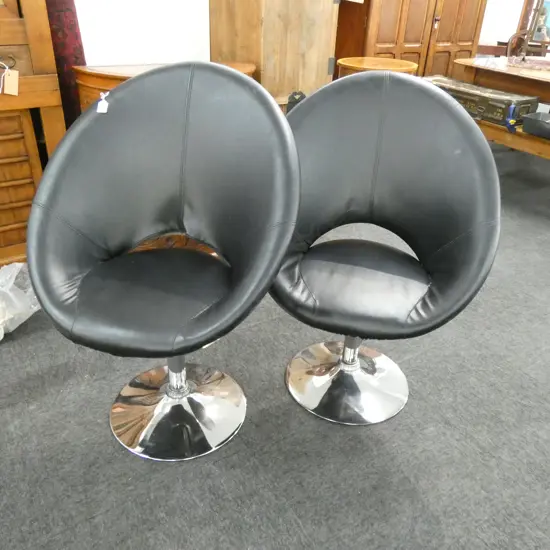 PR CONTEMPORARY BLACK VINYL CHAIRS